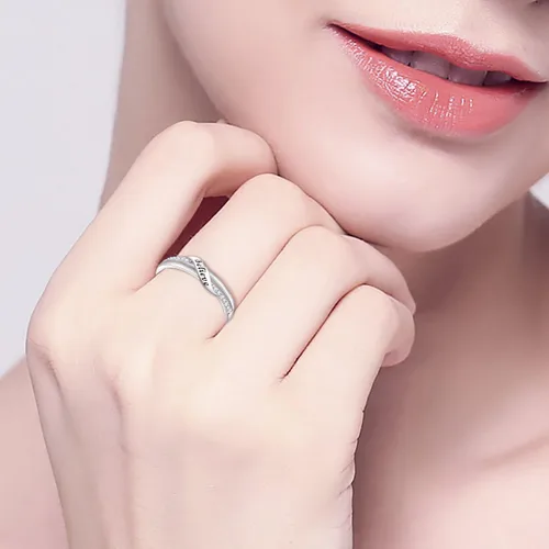 Miniatura 2 de Joyería inspiradora de plata de ley grabada Believe All Things are Possible - Anillo de banda para mujer y novia, talla 5-10