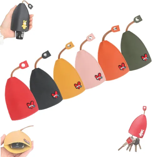 Alkyne Cute Fruits Pu Leather Key Bag,Estuche creativo extraíble lindo de gran capacidad para llaves de coche,Linda funda creativa extraíble para