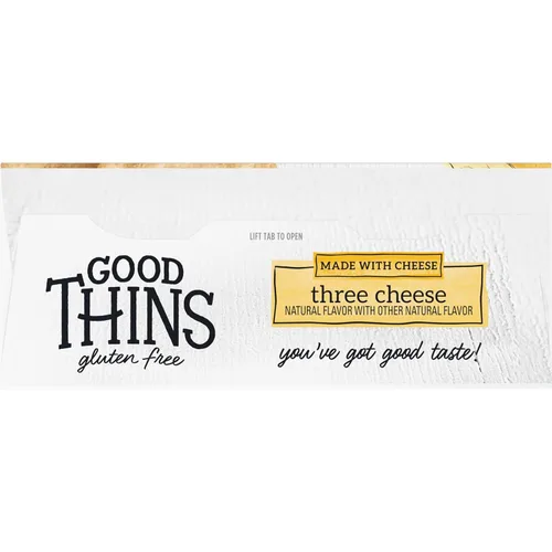 Miniatura 16 de Good Thins Galletas saladas de tres quesos con arroz y queso sin gluten, galletas para bocadillos a granel, 6 cajas de 3.5 onzas