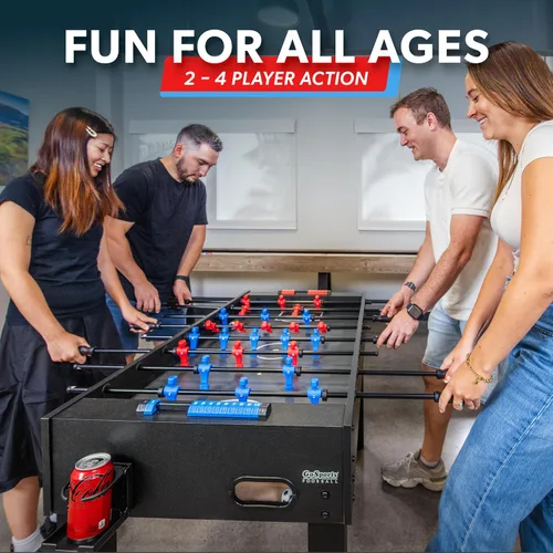 Miniatura 4 de GoSports Mesa de futbolín de 48 pulgadas para el hogar, la oficina o la sala de juegos, elige el color Negro