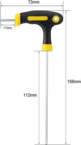 Miniatura 2 de uxcell Llave hexagonal magnética con mango en T de punta de bola métrica de 0.118 in