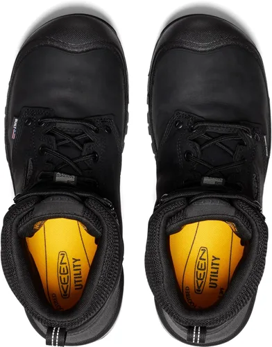Miniatura 5 de KEEN Utility Botas de trabajo Independence de 6 pulgadas de piel impermeable con punta suave para hombre Negro/Negro