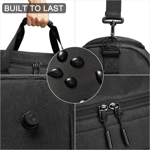 Miniatura 8 de Bolsa de gimnasio para hombres y mujeres, pequeña bolsa deportiva con bolsillo húmedo y compartimento para zapatos, bolsa de lona resistente al agua