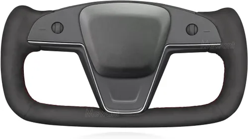 Miniatura 39 de MEWANT Funda para volante de automóvil de piel sintética cosida a mano para Tesla Yoke Model S Plaid 2021-2023/Model X 2021-2023, accesorios