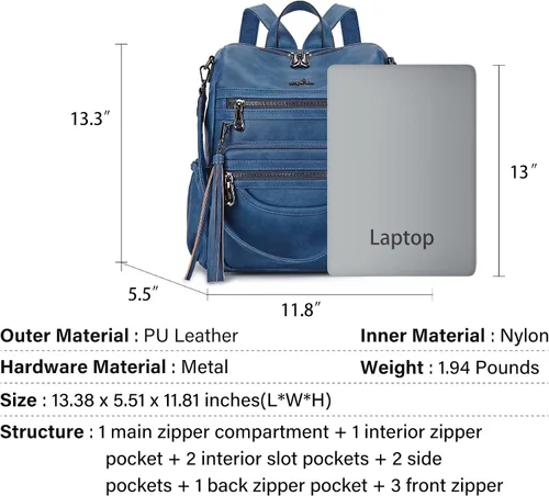 Miniatura 30 de Bolsos mochila monedero de piel sintética para mujer, bolsas con zíper, mochilas de hombro casuales