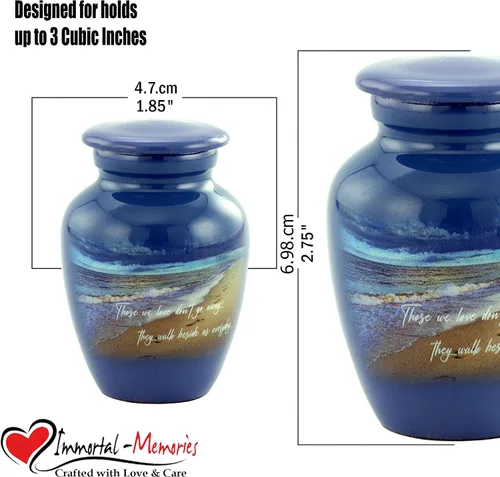 Miniatura 6 de Urna de Recuerdo Footprints - Mini Urnas de Cremación Footprints para Cenizas - Urna Miniatura Artesanal para Compartir en la Playa - Mini Urnas