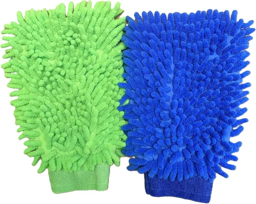 Miniatura 5 de Guantes de limpieza para casa y lavado de autos, guantes de microfibra para quitar el polvo del hogar, limpieza y pulido más rápido
