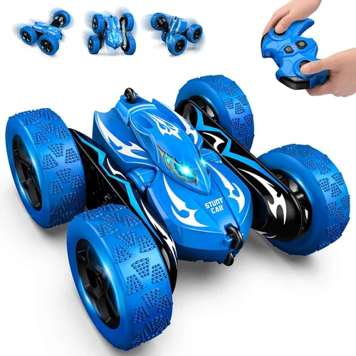Miniatura 13 de Excitobo auto de control remoto, juguetes de autos RC 4WD de doble cara con rotación de 360° para niños de 3 a 12 años, 2.4GHz eléctrico recargable