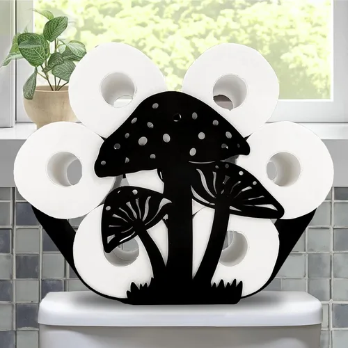 Miniatura 16 de Teaeeno Soporte de papel higiénico de vaca negra, soportes de papel de almacenamiento de FunnyAnimals para baño, decoración de animales de metal