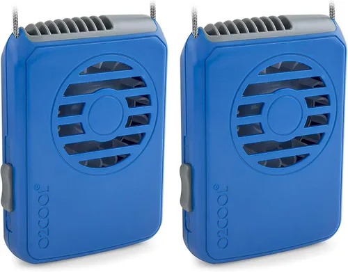 O2COOL FN02001 Ventilador para collar, azul (Paquete de 2)