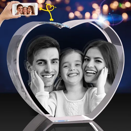 Miniatura 9 de Foto de cristal 3D, regalo personalizado de Navidad, regalos personalizados para papá y mamá, él, ella, esposa y marido. Regalos de imagen
