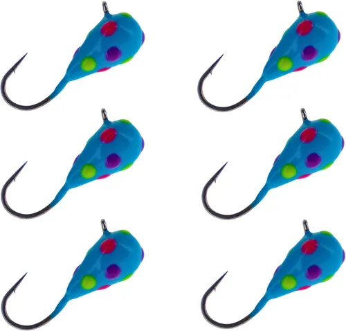 Miniatura 29 de Reaction Tackle Plantillas de pesca en hielo de tungsteno - Plantilla súper sensible en forma de lágrima para panfish, crappie, lucioperca, perca