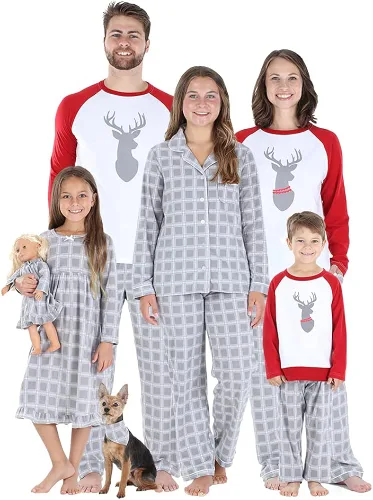 Our Family Pjs Conjuntos de pijama de vellón a juego para la familia festiva