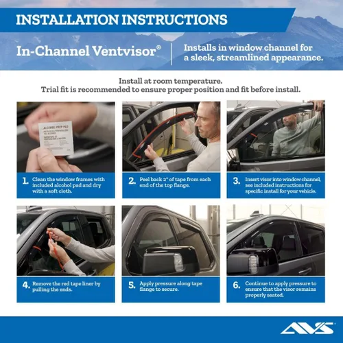Miniatura 4 de Auto Ventshade [AVS] Protectores de lluvia en canal para 2019-2025 Chevrolet/GMC Silverado/Sierra 1500, 2020-2025 Silverado/Sierra 2500/3500, SOLO
