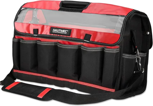 Miniatura 9 de HAUTMEC HT0296 - Bolsa de herramientas resistente de 20 pulgadas con cubierta transparente impermeable, bolsa de herramientas grande con mango