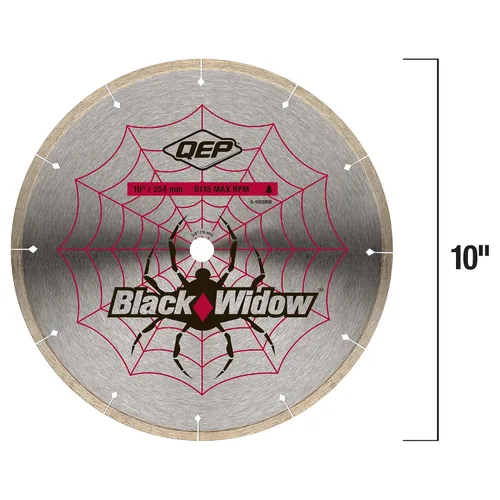 Miniatura 5 de QEP - Disco de diamante QEP 6-1008BW Black Widow, de 10 pulgadas con borde micro segmentado, mandril de 5/8 pulgadas, para corte en húmedo, máximo