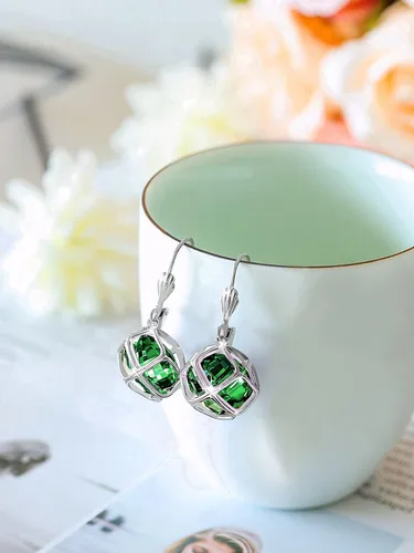 Miniatura 8 de Aretes colgantes de cristal austriaco de 0.551 in para mujer, joyería Glod de 14 quilates