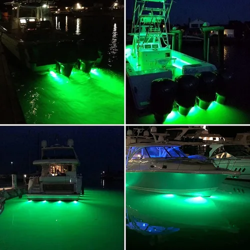 Miniatura 3 de HUSUKU P1 (2.0) 6.6 pulgadas 3600LM Luces LED marinas para barco bajo el agua, 10-36V 90LED IP68, acero inoxidable 316, montaje en superficie