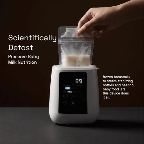 Miniatura 4 de Calentador de biberones, calentador de leche 3 en 1, descongela leche materna congelada, pantalla LED, luz nocturna, esterilizador de vapor, Blanco