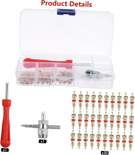 Miniatura 6 de DECHOUS Kit de reparación de neumáticos de 32 Uds., herramienta práctica de extracción de núcleos, kit de reparación de rueda de aleación