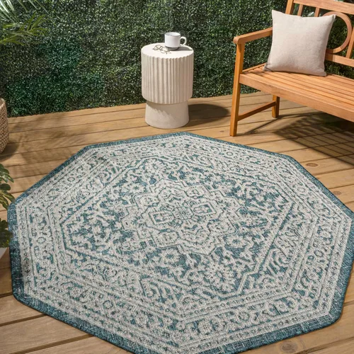 Miniatura 97 de Eyely BMS101D-28 - Alfombra de pasillo con textura de medallón de Santa Mónica Slesi, para interiores y exteriores, estilo costero, bohemio, Gris