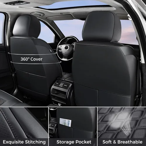 Miniatura 2 de Huidasource Wrangler JK Juego completo de fundas de asiento de 2 puertas, funda de asiento de automóvil personalizada de cuero impermeable, Juego
