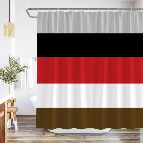 Juego de cortinas de ducha con diseño abstracto geométrico, moderno, contemporáneo, simple, bohemio, de mediados de siglo, decoración de baño, tela
