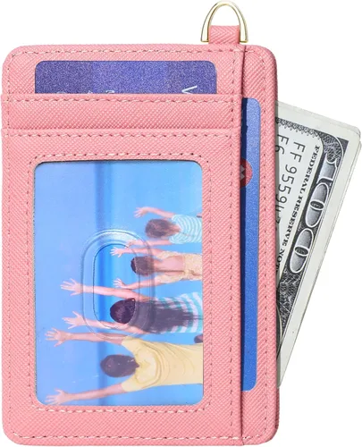 Miniatura 16 de Badiya Tarjetero delgado minimalista para tarjetas de crédito, bolsillo frontal con bloqueo RFID, estuche compacto para tarjetas con ventana
