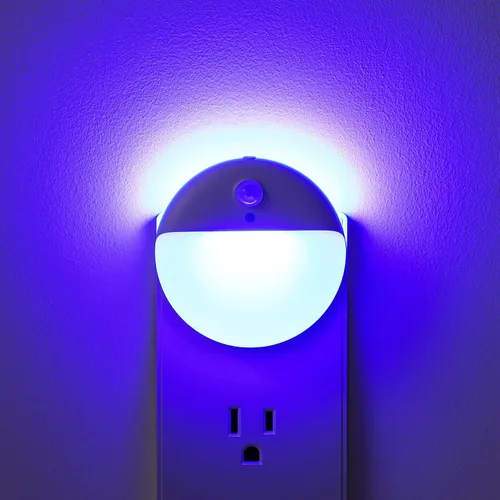 Miniatura 12 de YUNLEX Paquete de 2 luces nocturnas rojas enchufables con sensor de movimiento y sensor de atardecer a amanecer, 3 modos, brillo suave, 0% luz azul