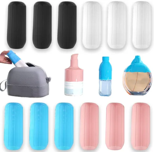 Miniatura 8 de Fundas elásticas de silicona reutilizables para prueba de fugas para contenedores de viaje en equipaje, cocina reutilizable, artículos de tocador