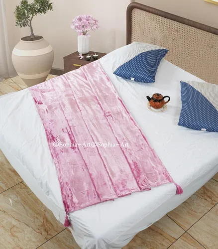 Miniatura 17 de Sophia-Art Manta de terciopelo triturado de lujo con borlas, para sofá o cama, manta suave, bohemia y cálida, acogedora, felpa ligera