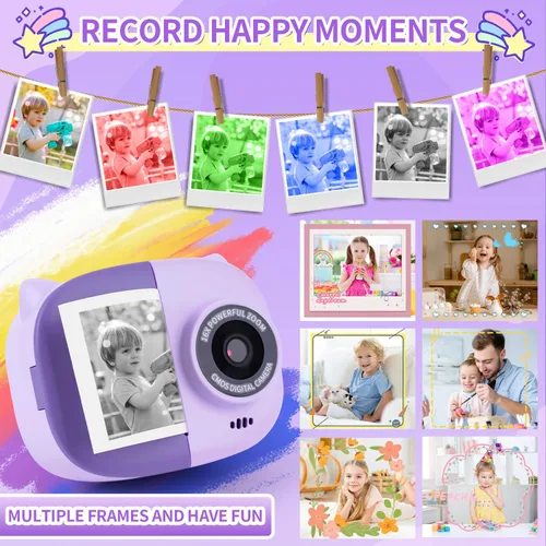 Miniatura 4 de Cámara de Impresión Instantánea Rongta para Niños, Impresora Foto Portátil para Regalos de Cumpleaños, Juguetes para Niños, Cámara Digital Infantil