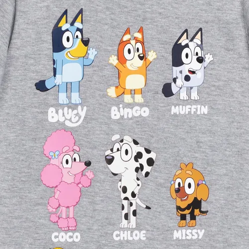 Miniatura 6 de Bluey Winton Snickers Honey Muffin Bandit Dad Chilli Mom Missy Chloe Coco Bingo - Paquete de 2 camisetas para niñas de niños pequeños a niños