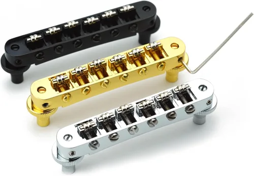Miniatura 3 de Guyker Tune-O-Matic Puente de Sillín de Rodillo - Espacio de Cuerdas 10.5mm Puentes de Guitarra con Orificio de Poste 4.2mm Repuesto Compatible