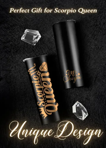 Miniatura 2 de Regalos del zodiaco Onebttl para mujeres, mejores regalos de cumpleaños para amigas, vaso de acero inoxidable de 20 oz, logotipo impreso negro