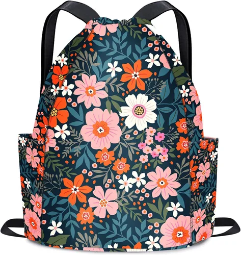 RLGPBON Mochila con cordón, bolsa de gimnasio, ligera, mochila deportiva para mujeres y niñas, gimnasio, compras, deporte, yoga, Colorido 3