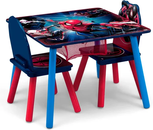 Miniatura 5 de Delta Children - Juego de mesa para niños Marvel Spider Man con almacenamiento (incluye 2 sillas) certificado Greenguard Gold, talla única, azul/rojo