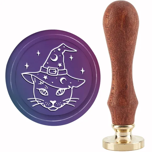 Miniatura 28 de CRASPIRE Sello de Cera de Cuervo de Halloween Sellos de Cera de Sellado de Cuervo Luna Sello de Cera Sello de Sellado de 30mm con Cabeza de Latón