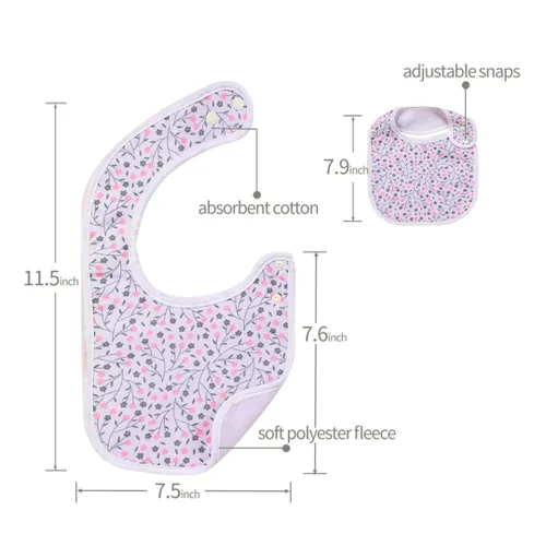 Miniatura 2 de Paquete de 7 baberos absorbentes de algodón para bebés para babear la dentición