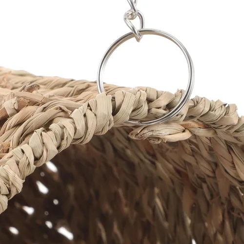 Miniatura 7 de Hamaca de túnel tejida de paja para hámster natural, nido, cama colgante, hámster, jerbo, azúcar, planeador, rata, algas marinas, juguete de hábitat
