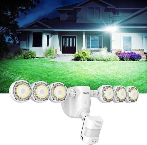 Miniatura 10 de SANSI - Luces de seguridad LED de 25 W con sensor de movimiento para exteriores, 3000 lm, 5000 K luz diurna, de atardecer a amanecer, luces
