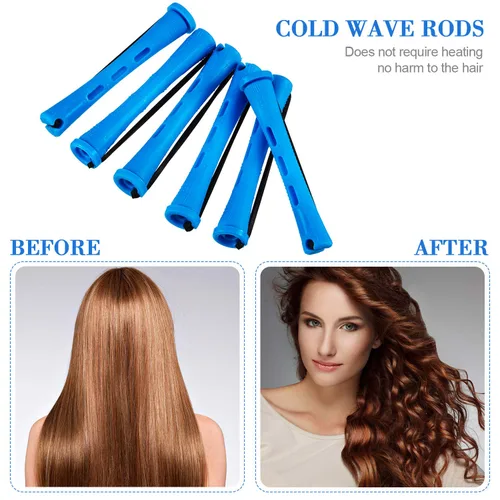 Miniatura 4 de 48 piezas de varillas para el cabello permanente, varillas cortas de onda fría, planchas de permanente de plástico, rulos para rizar el cabello