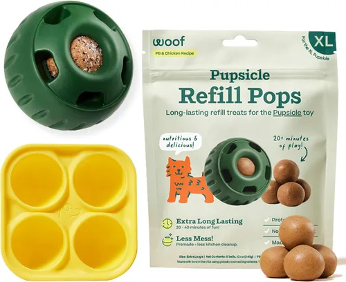 WOOF Paquete de iniciación – Juguetes interactivos para perros para el aburrimiento – Moldes de silicona para golosinas para perros – Golosinas