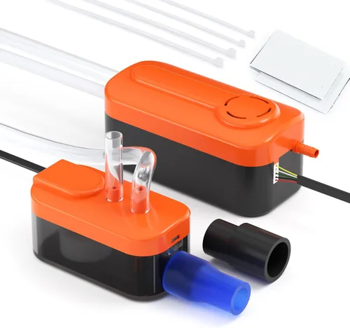 Miniatura 10 de Cleartide Bomba de condensado HVAC, ultra silenciosa de 25 dB, 1/30 HP 144 GPH, 100-240 V, bomba automática de eliminación de condensado