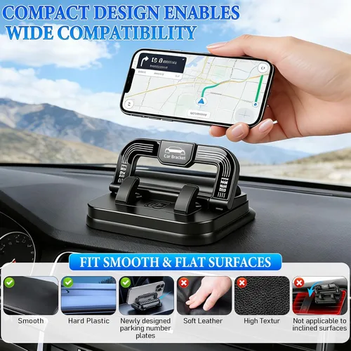 Miniatura 4 de Soporte de teléfono para automóvil con rotación de 360 grados, adecuado para navegación del automóvil, ángulo de ajuste de pantalla horizontal