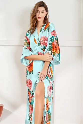Miniatura 4 de BABEYOND Kimono largo floral dama de honor boda despedida de soltera 53 pulgadas