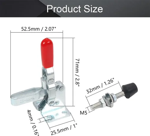Miniatura 2 de Utoolmart Herramienta de mano abrazadera de palanca vertical GH-101-A Abrazadera de liberación rápida 110.2 lbs Capacidad de sujeción Abrazadera