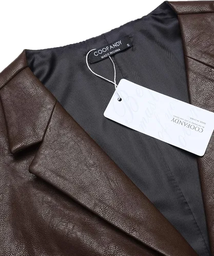 Miniatura 4 de COOFANDY Chaleco de cuero para hombre estilo casual estilo occidental ligero con cuello en V chaleco