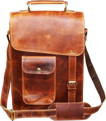 Miniatura 3 de Bolso de mensajero de cuero, bolso de hombro, bolso cruzado vintage para mujeres y hombres, bolso de lona para hombre, cartera de hombre