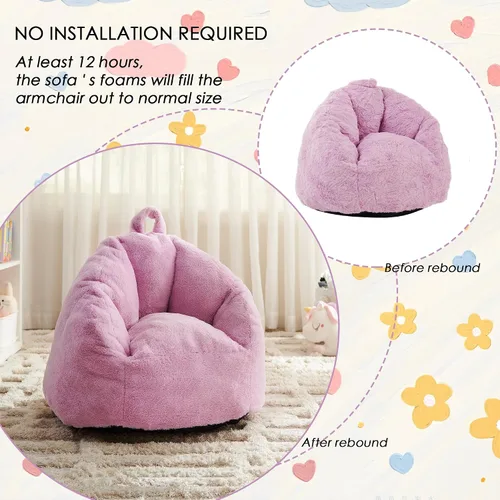 Miniatura 6 de Ulax furniture Sofá para niños, mini sofá, puf para niños, ideal para niños pequeños (rosa)